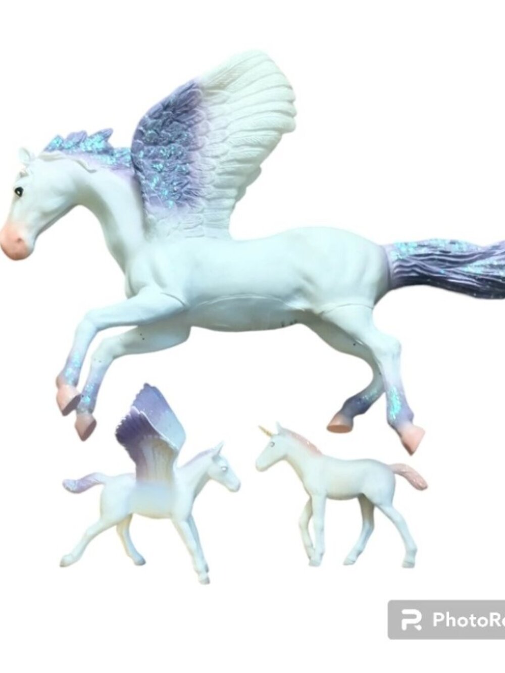 Pegasus and Unicorn Figure Bundle - White, Pink, Purple
